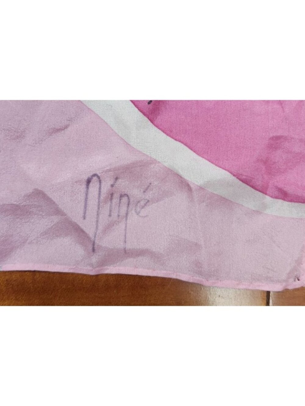 Pink Abstract Sheer Scarf Wrap Shawl Square Bandana Y2K Soft Girl 31x32 - Picture 3 of 7